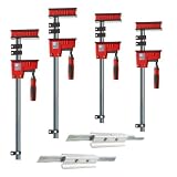 Bessey KRX2450 K Body REVO Fixed Jaw Parallel Clamp Kit Includes: 2-24-inch, 2-50-inch K Body Clamps and 2-KBX20 Extenders
