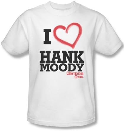Californication - Mens I Heart Hank Moody T-Shirt In White, Size: X-Large, Color: White