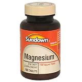 Sundown Magnesium, 100 mg, 100 Tablets (Pack of 6)