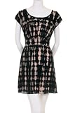 Must Have Tie Dyed Print Lace Zipper Back Babydoll Dress Peach