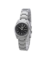 Seiko Womens 5 Automatic SYMK25K Silver Stainless-Steel Automatic Watch with Black Dial