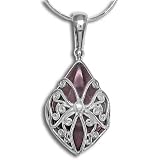 Sajen Sterling Purple Fiber Optic Sterling Silver Butterfly Pendant