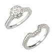 14K White Gold Diamond Wedding Set Semimount - 0.45 Ct. - DOES NOT INCLUDE CENTER STONE