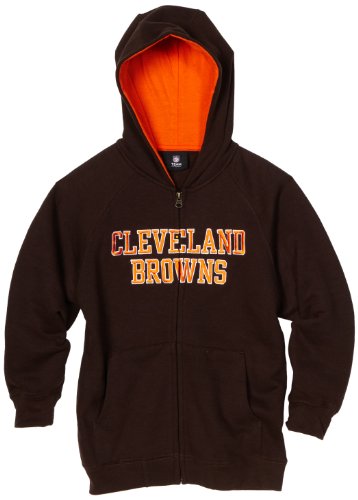 NFL Boys' Cleveland Browns Sportsman Zip Ft Fleece Hoodie - R18C4Q31 (Brown Suede, Medium)