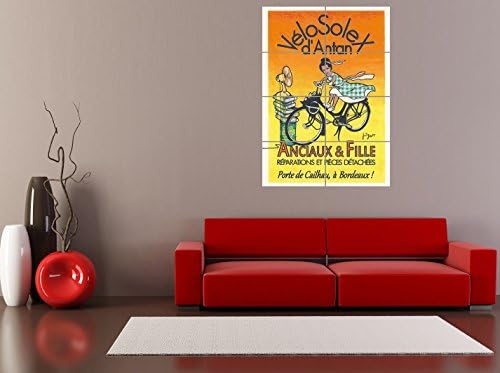 Doppelganger33 LTD Advert Bicycle Anciaux Fille Bike Bordeaux Velosolex Wall Art Multi Panel Poster Print 33x47 inches