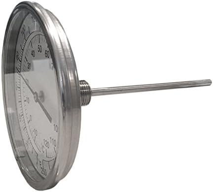 CNS Gauges 5" Dial 1/2" NPT Thermometer - 6" Stem 0-250F