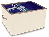 IMAGE OF DAZZ Large Storage Box with Handles and with Cedar, Natural Canvas