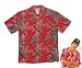 Red Hawaiian Aloha Jungle Bird Cotton Button-down Costume Shirt