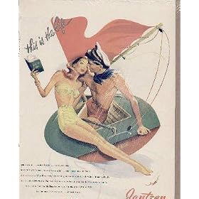 This is the life - sun is warm ... water is cool ... skies are blue ... love and youth and life are wonderful ... and these new Jantzens are as wonderful as they look. ..... 1946 Jantzen Swim Suits Ad, A4674A.