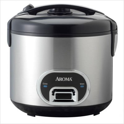 20-Cup Cool Touch Rice Cooker with Black Accents