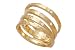 14K Yellow Gold Hand-Crafted Matte-Finish Spiral Ring, Enhanced with Burnish Set Diamonds.