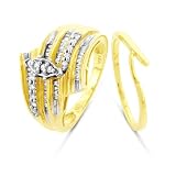 10K Yellow Gold 1/3 Carat Diamond Bridal Ring Set Size - 7