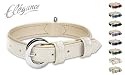 Flexi Elegance Pearl White Leather Collar, Small to Medium Dogs