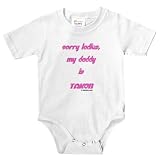 Knit Baby Infant Bodysuit Onesie - 5.5oz.100% Cotton Jersey Knit - with 3 snap bottom in White Light Pink or Baby Blue Sorry ladies my daddy is taken pink letters