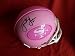Frank Gore Autographed San Francisco 49ers Pink Breast Cancer Awareness Riddell Mini Helmet, Miami Hurricanes, Proof Photo of Frank Signing for Us.