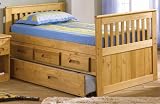 Kitchen: Medium picture for Cottage Futon DWF7035 Rake Twin Bed with Drawers and Trundle Pine