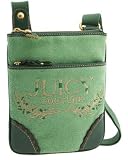 Juicy Couture Terry Heart Tassel Crossbody Messenger Swing Bag Purse Green