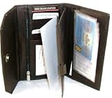 Womens Genuine Leather Clutch Organizer Wallet in Brown or Tan