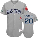 Kevin Youkilis Jersey Boston Red Sox #20 Youkilis Grey Jerseys Fenway Park 100th Anniversary (XXL/54)