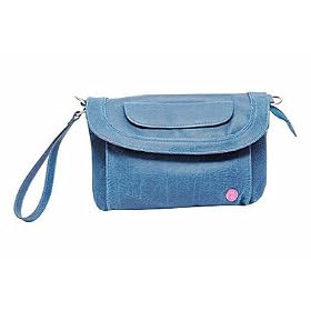 Blue across body handbag with double pockets and 2 handles by Red or Dead