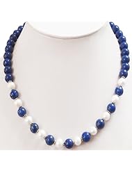 Fashionable Natural Classy Lapislazuli & Fresh Water Pearl Beaded Necklace