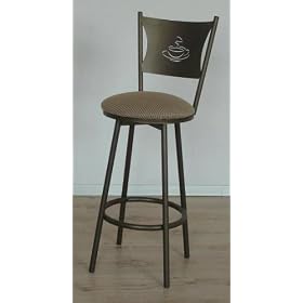 Set of 2 New Metal BLACK SWIVEL BAR STOOLS (29 height barstool) by R.H.F.