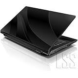 LSS 17 17.3 inch Laptop Notebook Skin Sticker Cover Art Decal Fits 16.5" 17" 17.3" 18.4" 19" HP Dell Apple Asus Acer Lenovo Asus Compaq (Free 2 Wrist Pad Included) Black Waves