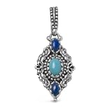 Carolyn Pollack Sterling Silver Turquoise Lapis Reversible Sincere Blues Charm