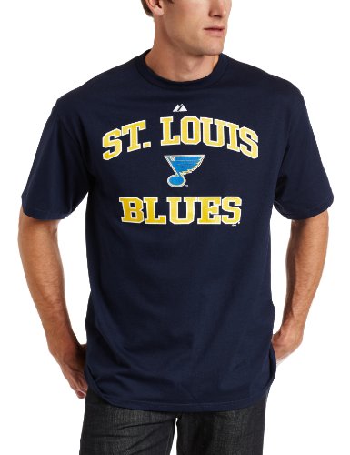 NHL St. Louis Blues Heart And Soul II Adult Short-Sleeved Basic Tee,Athletic Navy,Small