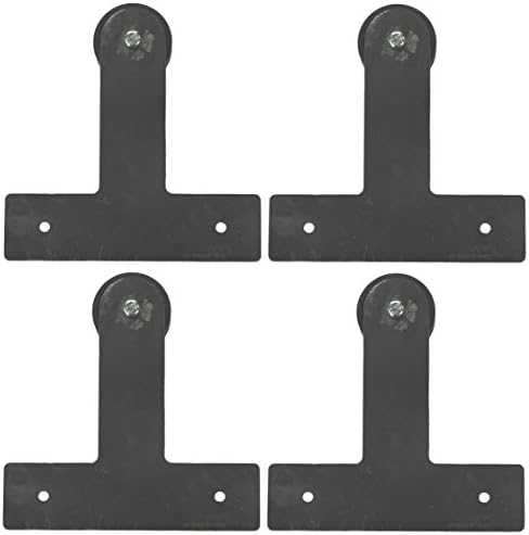 Double Sliding Barn Door Hardware Kit T-Strap Design with 8 Ft. Track Included - Made in USA