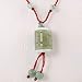 Jade Prayer Wheel Necklace on Brown Cord, Adjustable from 14