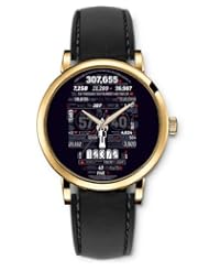 SPRAWL Aanalog Fashion Series Gold Ladies Watches of Genuine Black Leather Strap,Unique Wrist Watch for Women Girls Designed with Digital cranioplasty