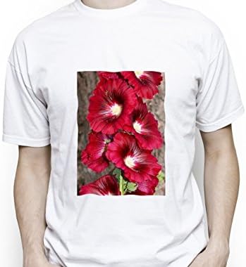 Jerry Sport hollyhock is a host plant for painted lady butterflies. love hollyhocks and butterflys!! Mens White T-Shirt beautiful flowers painting