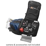 Deluxe Digital SLR Camera/Camcorder Sling Backpack (Black/Blue) For The JVC Everio GZ-HD320, HD300, HM200, MS130, MS120, MS100, MG255, MG155, MG130 High Definition Camcorders