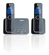 Philips ID5552B/05 Digital Cordless Phone with Answering Machine - Twin Handset - Black