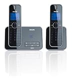 Philips ID5552B/05 Digital Cordless Phone with Answering Machine - Twin Handset - Black