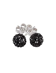 SilveRado(tm) RSR018-0 Earrings Bling Bling Black Bead / Charm