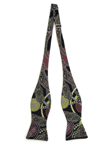 Woven Bowtie - Deep Red & Gray Accents