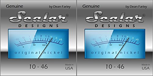 2 Sets Scalar Designs Original Nickel Electric Guitar Strings 10 - 46 Lights (Ideal for single coil pickups)