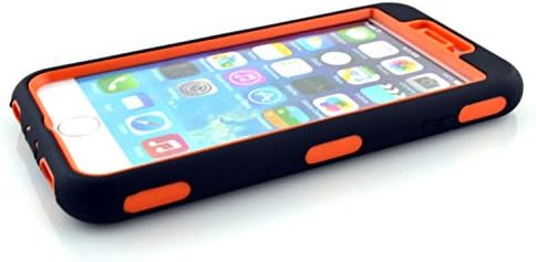 Sean Cute Polka Dots Hybrid Protective Armor Defender Case for Iphone 6 4.7 Inch + 1 S-Smile Stylus (Polka Orange)