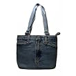Blue Denim Carry Bag Crafted from Vintage, Used Blue Jeans