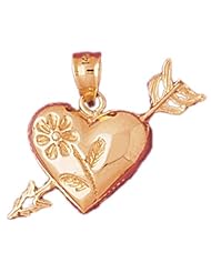 Dazzlers Solid 14k Gold Heart Cupid Arrow Charm Pendant Available in three colors from jewelsberry (weights: 3.5 grams only)
