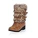 Charm Foot Fashion Faux-fur Womens Low Heel High Top Snow Boots