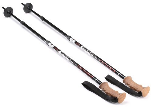 Komperdell Mountain Explorer Cork Trekkingstock Korkgriff, 70-140cm, schwarz