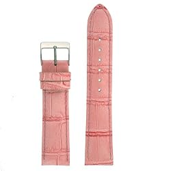 Watch Band Pink Genuine Leather Crocodile Grain 20 millimeter Tech Swiss