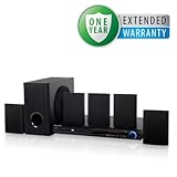 Electrohome ELE-HTB920E 5.1 Channel Surround Sound Home Theater Speaker System with HD 1080p Upconverting DVD Player & AM/FM Digital Radio & Bonus 1 Year Warranty