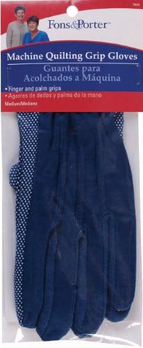 Neww Fons & Porter Machine Quilting Grip Gloves 1 Pair-Medium - Blue Neww