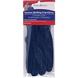 Fons and Porter Machine Quilting Grip Gloves, Medium, Blue, 1-Pair