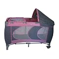 LIT PLIANT PARAPLUIE COMPLET 120X60 GRIS/ ROSE +MATELAS +TABLE A LANGER +ARCHE JOUET +SAC
