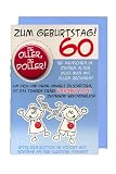 Geburtstagskarte mit Applikation, zum 60.Geburtstag, mit Button (Text: je oller, je doller),frech!!